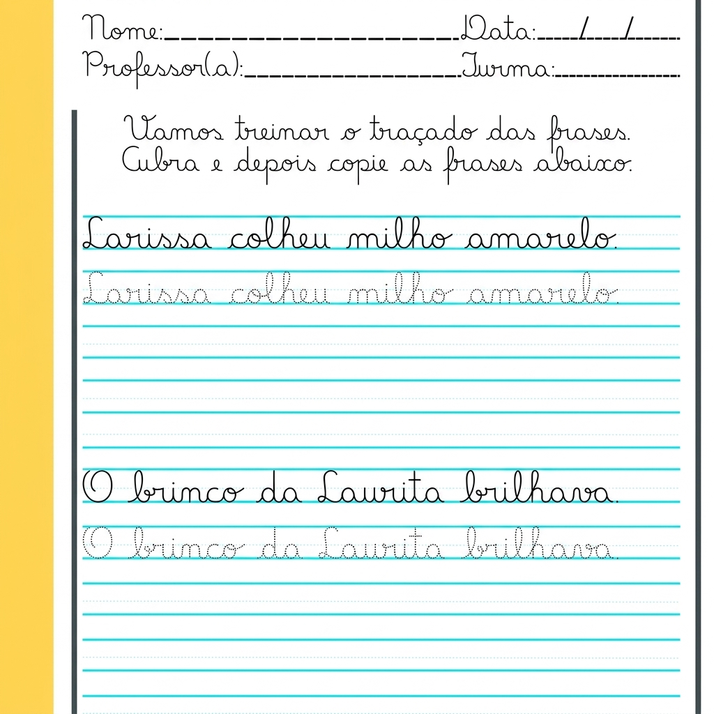 Atividade Frase Cursiva Milho